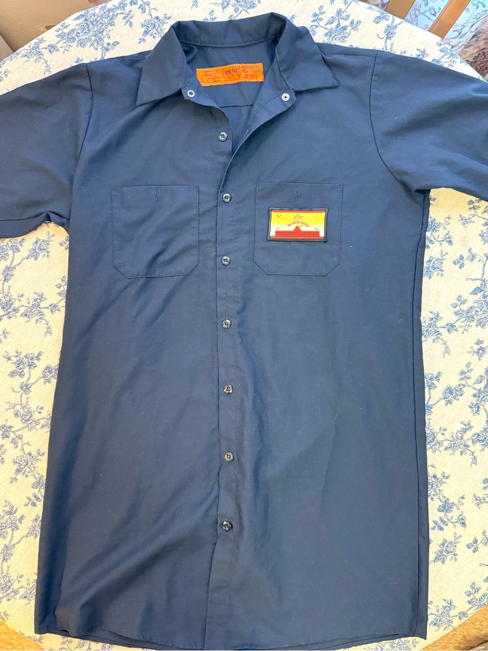 Men's Red Kap Navy Short-Sleeve Oversized Button-Down